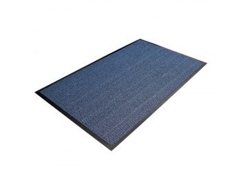 Foto - Modrá textilní čistící vnitřní vstupní rohož - 90 x 60 cm