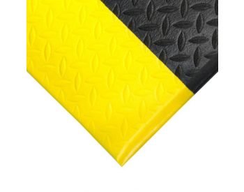 Foto - Černo-žlutá gumová protiskluzová protiúnavová průmyslová rohož - 1830 x 120 x 0,9 cm