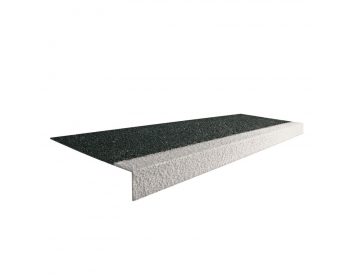 Foto - Bílo-černá karborundová schodová hrana - 150 x 34,5 x 5,5 x 0,5 cm