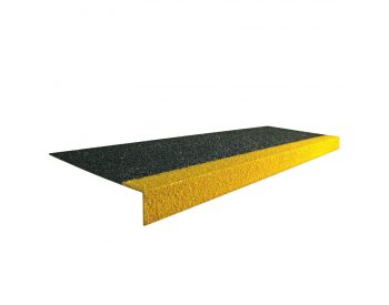 Foto - Černo-žlutá karborundová schodová hrana - 150 x 34,5 x 5,5 x 0,5 cm
