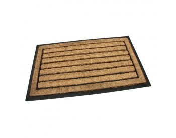 Foto - Kokosová čistící venkovní vstupní rohož Rectangle - Stripes, FLOMAT - délka 45 cm, šířka 75 cm a výška 2 cm