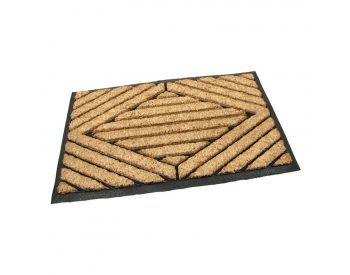 Foto - Kokosová čistící venkovní vstupní rohož Rectangle - Stripes, FLOMAT - délka 45 cm, šířka 75 cm a výška 2,2 cm