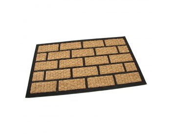 Foto - Kokosová čistící venkovní vstupní rohož Rectangle - Bricks, FLOMAT - délka 45 cm, šířka 75 cm a výška 0,8 cm