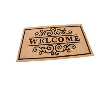 Foto - Béžová textilní vstupní čistící vnitřní rohož Welcome - Deco, FLOMAT - délka 45 cm, šířka 75 cm a výška 0,3 cm