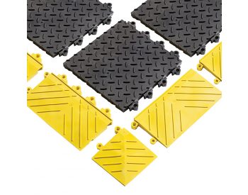 Foto - Černá plastová modulární rohož (dlaždice) Diamond Flex Lok Solid - 30 x 30 x 2,5 cm