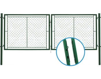 Foto - Brána IDEAL II. dvoukřídlá, 3605x950, Zn+PVC, zelená