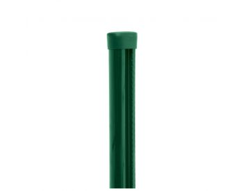 Foto - Sloupek kulatý PILCLIP Zn + PVC s montážní lištou 2300/48/1,5mm, zelená čepička, zelený