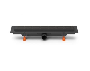 Foto - Žlab podlahový linearní černý 450 mm, boční D 40, klasik/floor černá