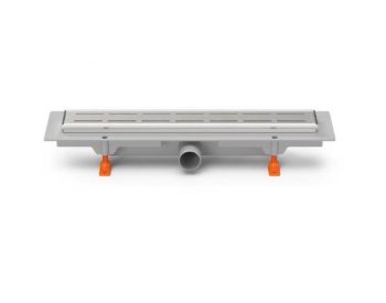 Foto - Žlab podlahový linearní 450 mm, boční D 40, klasik/floor lesk s nerez. rámečkem