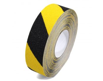 Foto - Černo-žlutá korundová protiskluzová páska FLOMA Super Hazard - 18,3 x 5 cm tloušťka 1 mm