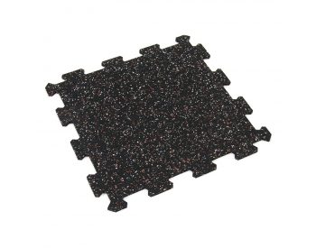 Foto - Černo-bílo-červená gumová modulová puzzle dlažba (střed) FLOMA FitFlo SF1050 - 47,8 x 47,8 x 0,8 cm