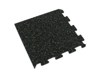 Foto - Černo-zelená gumová modulová puzzle dlažba (roh) FLOMA IceFlo SF1100 - 100 x 100 x 0,8 cm
