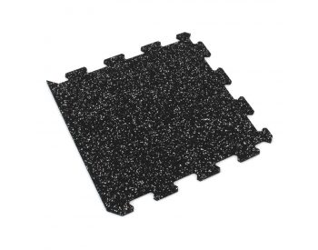 Foto - Černo-bílá gumová modulová puzzle dlažba (okraj) FLOMA IceFlo SF1100 - 100 x 100 x 0,8 cm