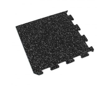 Foto - Černo-bílá gumová modulová puzzle dlažba (roh) FLOMA IceFlo SF1100 - 100 x 100 x 0,8 cm