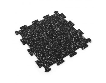 Foto - Černo-bílá gumová modulová puzzle dlažba (střed) FLOMA FitFlo SF1050 - 50 x 50 x 0,8 cm