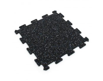 Foto - Černo-bílo-modrá gumová modulová puzzle dlažba (střed) FLOMA FitFlo SF1050 - 50 x 50 x 0,8 cm