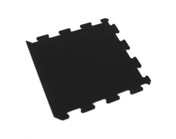 Foto - Černá gumová modulová puzzle dlažba (okraj) FLOMA FitFlo SF1050 - 50 x 50 x 1 cm