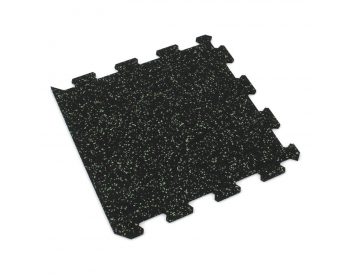 Foto - Černo-zelená gumová modulová puzzle dlažba (okraj) FLOMA FitFlo SF1050 - 100 x 100 x 0,8 cm