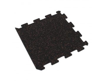 Foto - Černo-červená gumová modulová puzzle dlažba (okraj) FLOMA FitFlo SF1050 - 100 x 100 x 0,8 cm