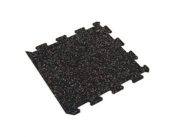 Foto - Černo-bílo-červená gumová modulová puzzle dlažba (okraj) FLOMA FitFlo SF1050 - 100 x 100 x 1 cm