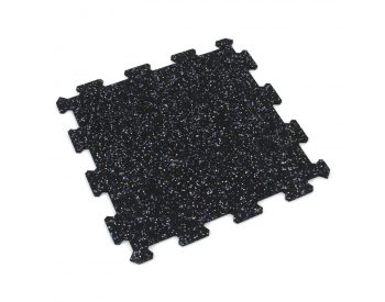 Foto - Černo-bílo-modrá gumová modulová puzzle dlažba (střed) FLOMA FitFlo SF1050 - 100 x 100 x 1 cm