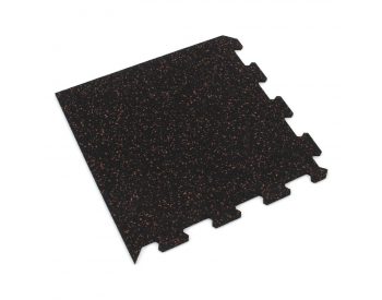 Foto - Černo-červená gumová modulová puzzle dlažba (roh) FLOMA FitFlo SF1050 - 100 x 100 x 1 cm