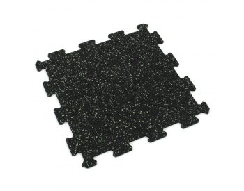 Foto - Černo-zelená gumová modulová puzzle dlažba (střed) FLOMA FitFlo SF1050 - 100 x 100 x 1 cm