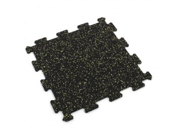 Foto - Černo-žlutá gumová modulová puzzle dlažba (střed) FLOMA FitFlo SF1050 - 50 x 50 x 1 cm