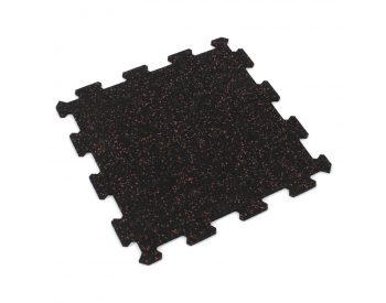 Foto - Černo-červená gumová modulová puzzle dlažba (střed) FLOMA IceFlo SF1100 - 100 x 100 x 1,6 cm