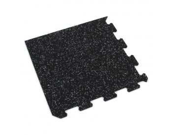 Foto - Černo-šedá gumová modulová puzzle dlažba (roh) FLOMA IceFlo SF1100 - 100 x 100 x 1,6 cm