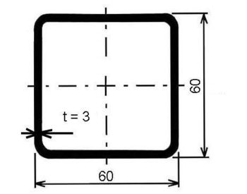 Foto - Jekl čtvercový 60×60×3 mm – 6 m