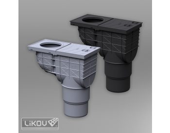 Foto - LIKOV GRX-DC geiger s dolní výpustí 80-125/110(125) mm černý - žebrová výztuž, redukční kroužky