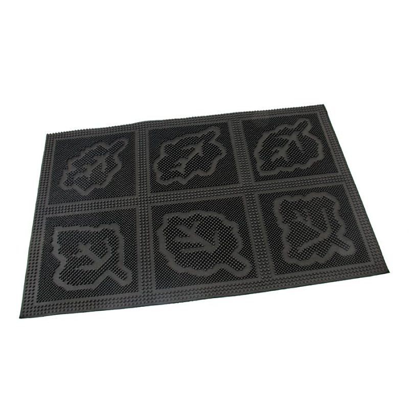 Gumová vstupní kartáčová rohož Leaves - Squares - 60 x 40 x 0,7 cm (cena za 1 ks)