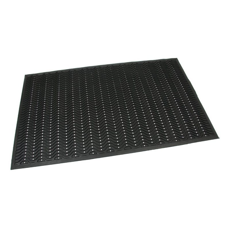Gumová vstupní čistící děrovaná rohož Waves - 150 x 90 x 1,2 cm (cena za 1 ks)