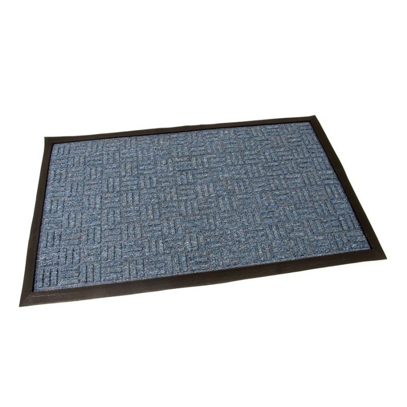 Modrá textilní vstupní rohož Criss Cross - 75 x 45 x 1 cm (cena za 1 ks)