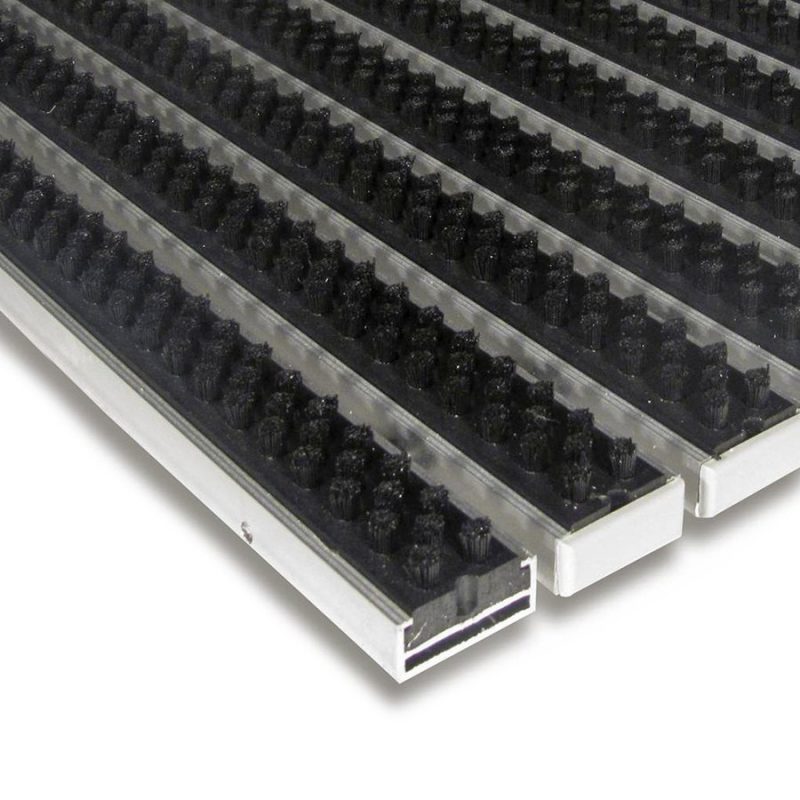 Černá hliníková čistící kartáčová venkovní vstupní rohož Alu Super - 100 x 100 x 1,7 cm (cena za 1 ks)