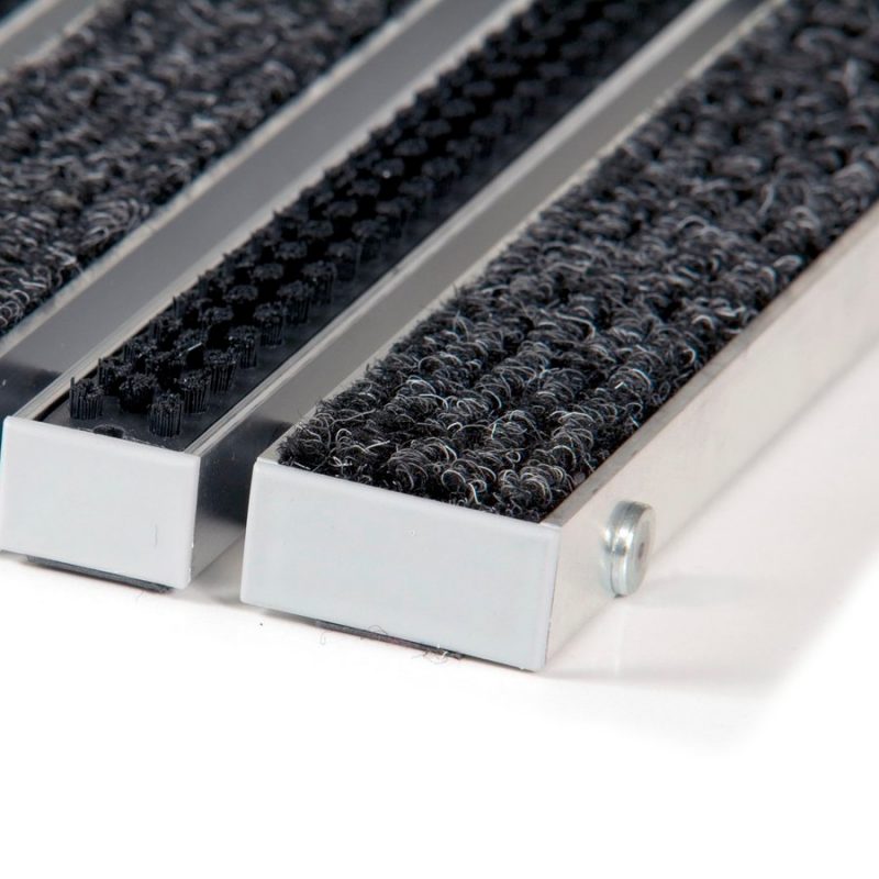 Textilní hliníková čistící vstupní vnitřní kartáčová rohož Alu Wide - 100 x 100 x 2,2 cm (cena za 1 ks)