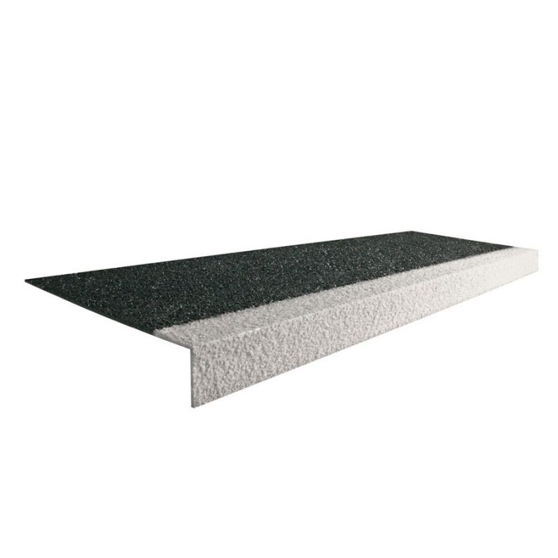 Bílo-černá karborundová schodová hrana - 100 x 34,5 x 5,5 x 0,5 cm (cena za 1 ks)