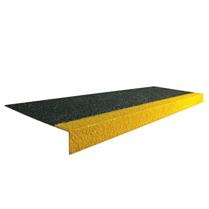 Černo-žlutá karborundová schodová hrana - 100 x 34,5 x 5,5 x 0,5 cm (cena za 1 ks)