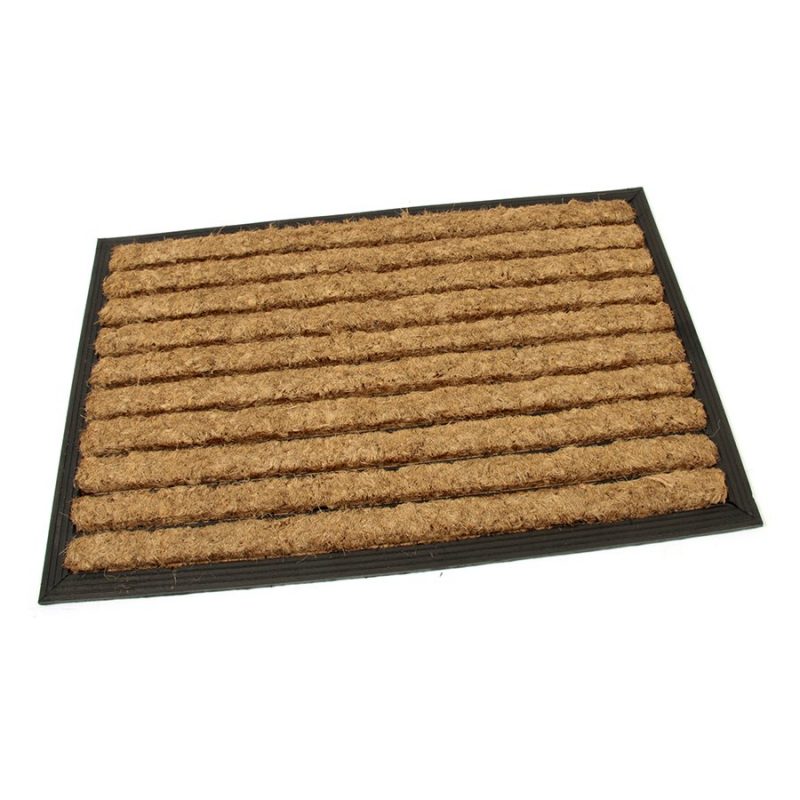 Kokosová čistící venkovní vstupní rohož Stripes, FLOMAT - délka 40 cm, šířka 60 cm a výška 2,2 cm (cena za 1 ks)