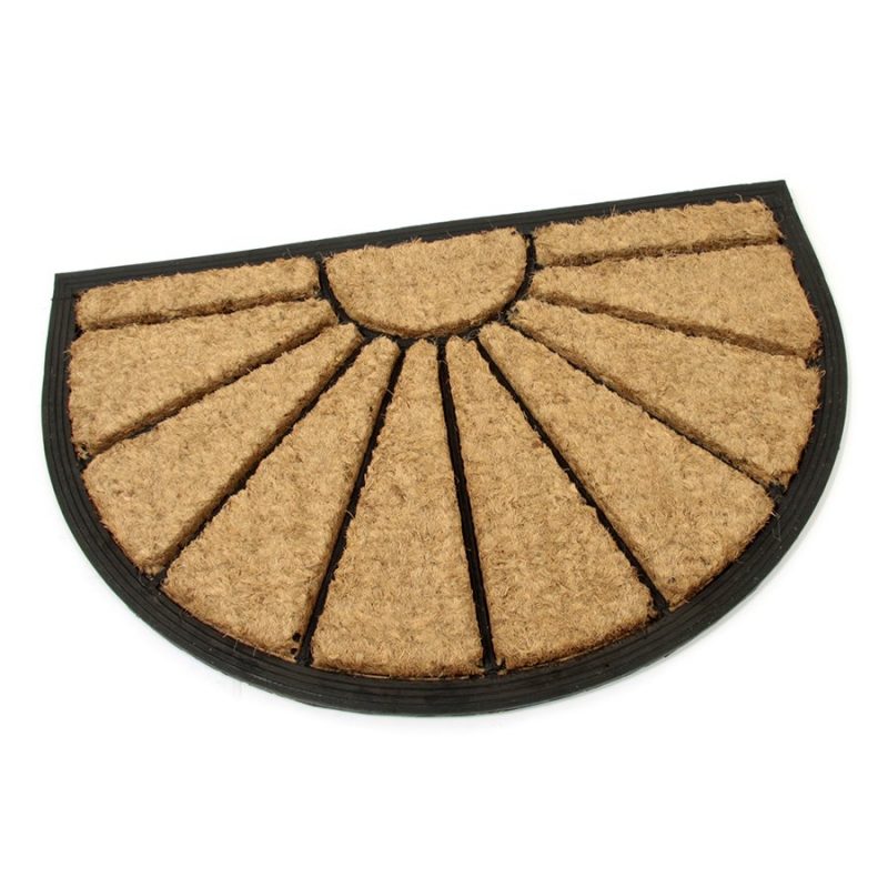 Kokosová čistící venkovní vstupní půlkruhová rohož Sun, FLOMAT - délka 40 cm, šířka 60 cm a výška 1,7 cm (cena za 1 ks)