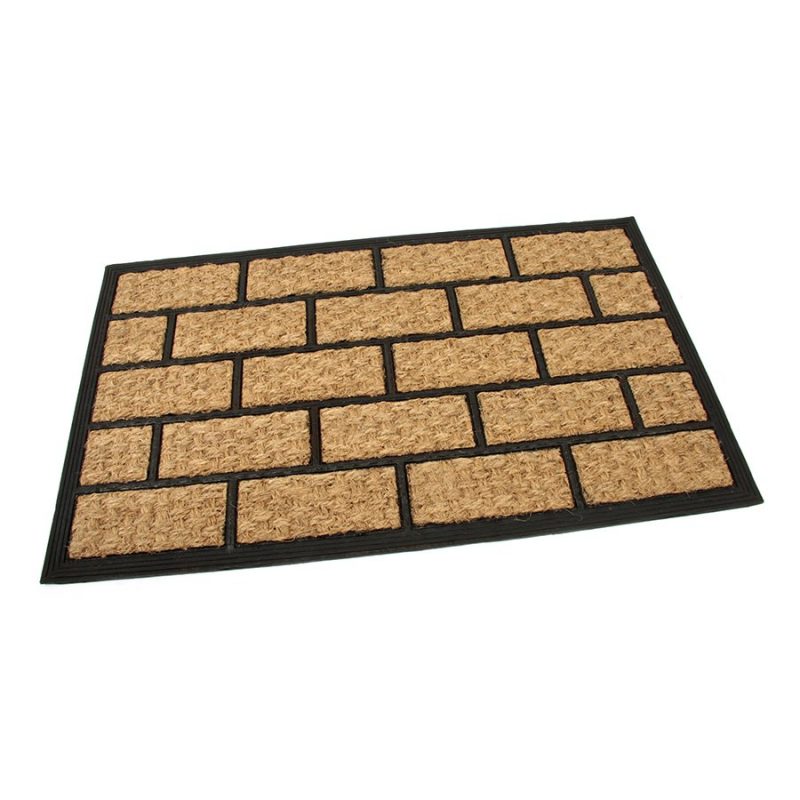 Kokosová čistící venkovní vstupní rohož Rectangle - Bricks, FLOMAT - délka 45 cm, šířka 75 cm a výška 0,8 cm (cena za 1 ks)