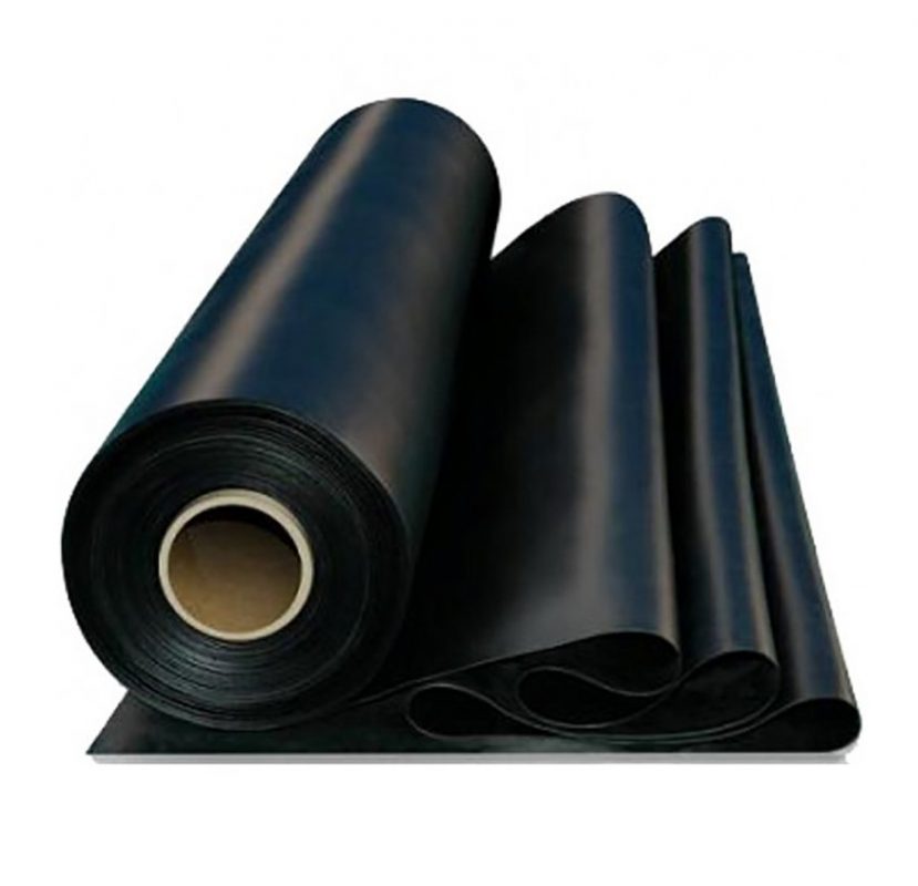 Černá pryžová SBR deska - délka 10 m, šířka 100 cm a výška 0,1 cm