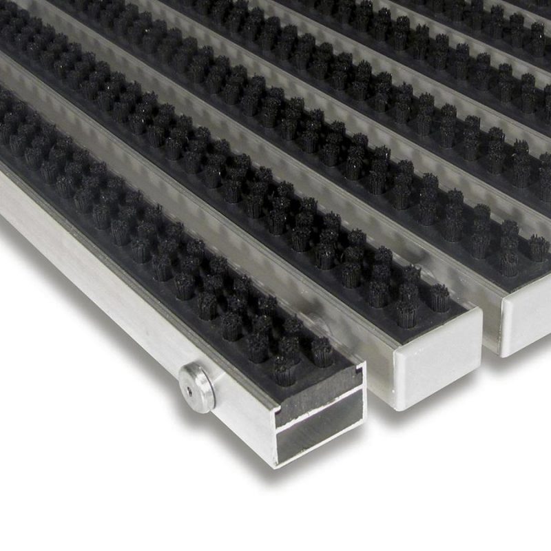 Černá hliníková čistící kartáčová venkovní vstupní rohož Alu Super - 100 x 150 x 2,2 cm (cena za 1 ks)