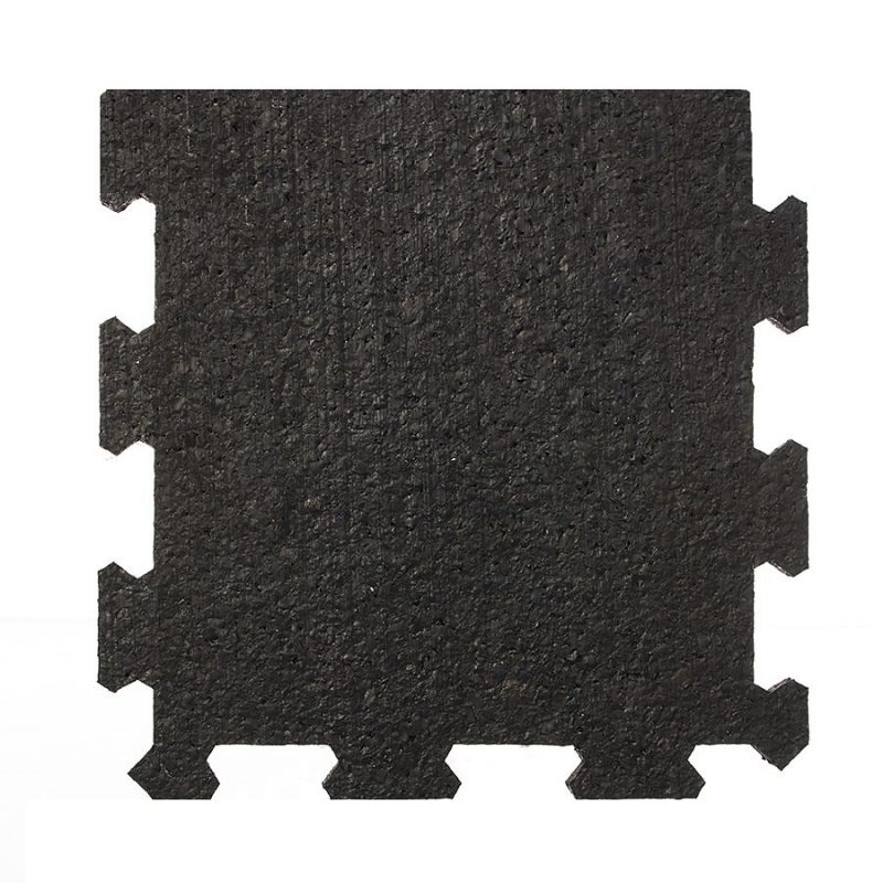 Černá pryžová modulární fitness deska (okraj) SF1050 - délka 95,6 cm, šířka 95,6 cm a výška 0,8 cm (cena za 1 ks)