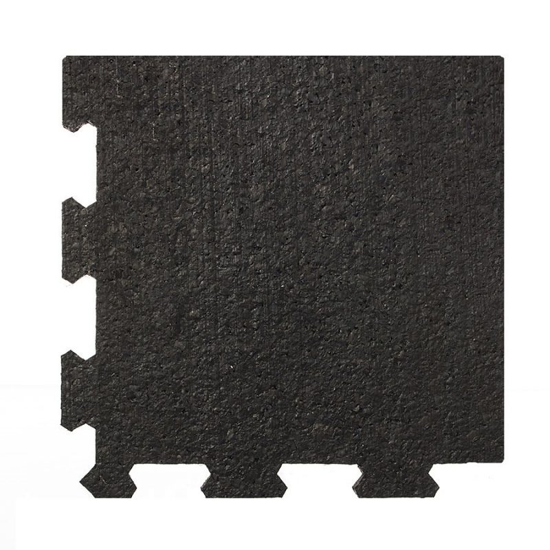 Černá pryžová modulární fitness deska (roh) SF1050 - délka 95,6 cm, šířka 95,6 cm a výška 0,8 cm (cena za 1 ks)