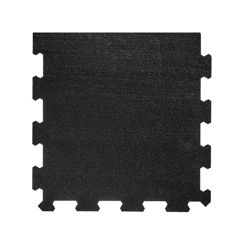 Černá pryžová modulární fitness deska (okraj) SF1050 - délka 47,8 cm, šířka 47,8 cm a výška 0,8 cm (cena za 1 ks)