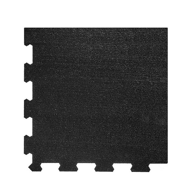 Černá pryžová modulární fitness deska (roh) SF1050 - délka 47,8 cm, šířka 47,8 cm a výška 0,8 cm (cena za 1 ks)