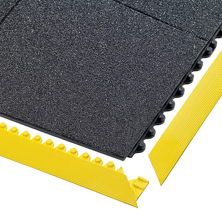 Černá gumová modulární průmyslová rohož Cushion Ease Solid, Nitrile GSII FR - délka 91 cm, šířka 91 cm a výška 1,9 cm (cena za 1 ks)