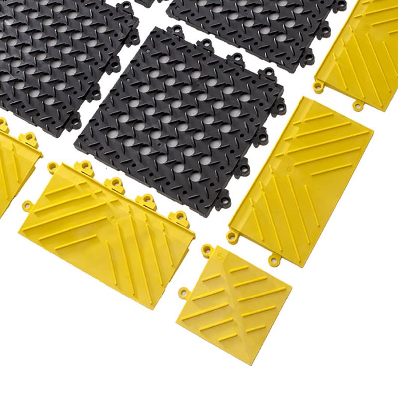 Černá plastová modulární rohož (dlaždice) Diamond Flex Lok - 30 x 30 x 2,5 cm (cena za 1 ks)